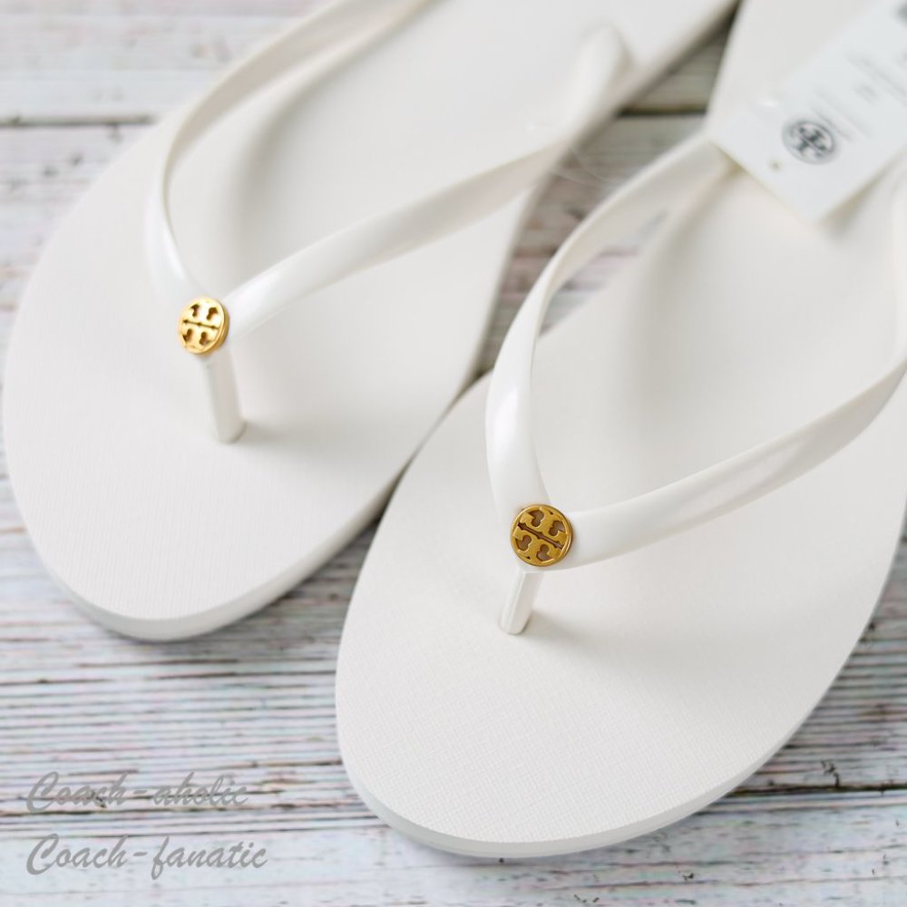 NWT 2023 Tory Burch Chelsea Summer Casual Flip Flop Thong Ivory Sandals 7/8 - Picture 4 of 6